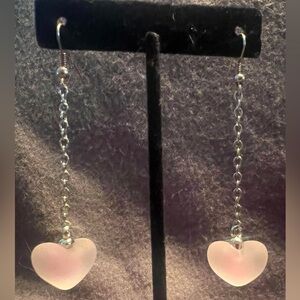 Pink heart earrings